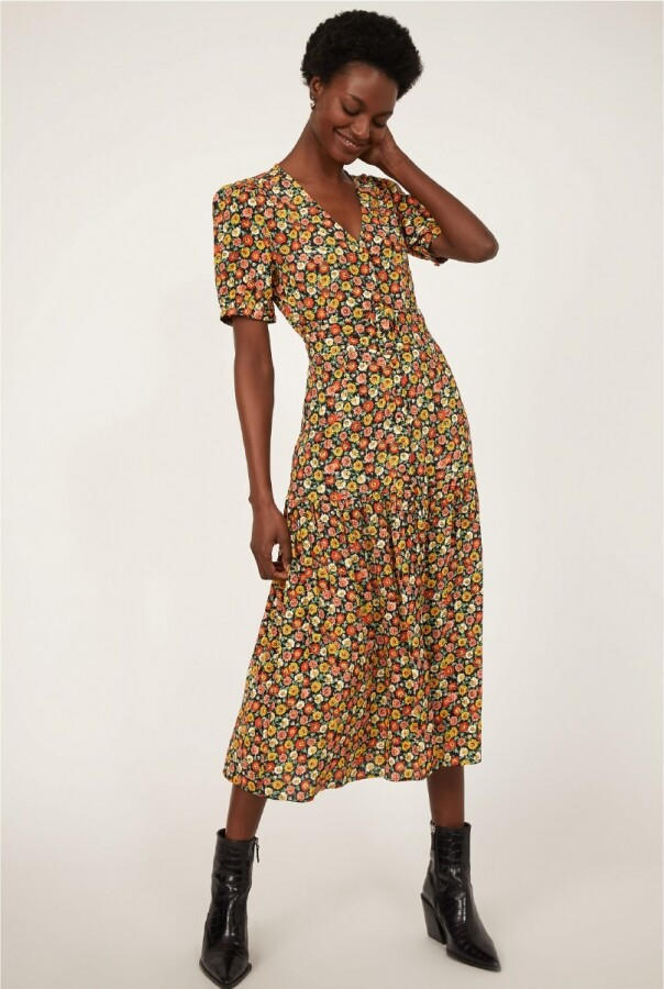 Μποτάκια PeepToe με χρυσή λεπτομέρεια